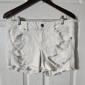 Women's American Eagle White Jean Shorts Sz 14